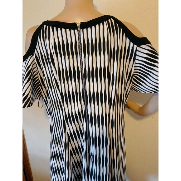 Danny & Nicole Black & White Aztec Cold Shoulder  Fit & Flare Dress Womens 16 - Picture 10 of 16